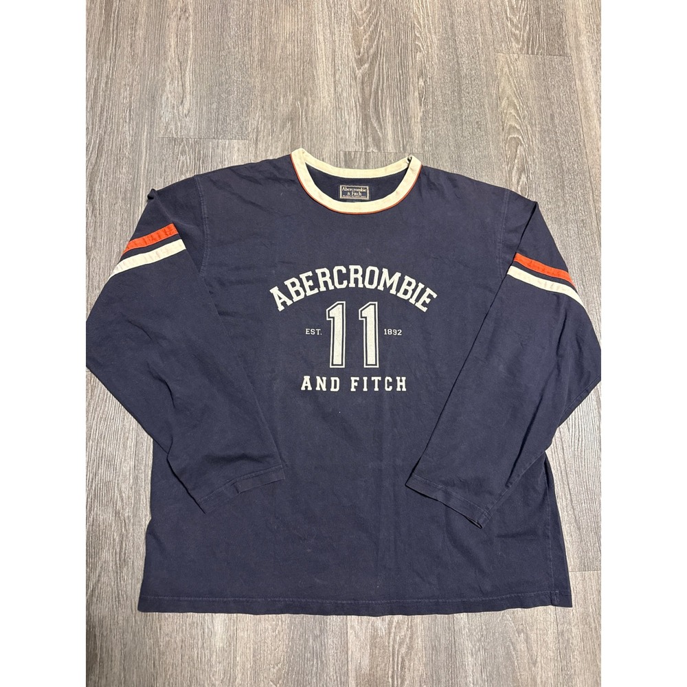Vintage Abercrombie & Fitch Navy Blue Long Sleeve Graphic T-Shirt Mens XL 11